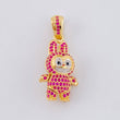 Dije Conejo Sonriente 6.05 g / 1 1/4 in Dos Oros Amarillo Blanco 18K