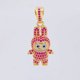 Dije Conejo Sonriente 6.05 g / 1 1/4 in Dos Oros Amarillo Blanco 18K