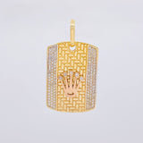 Dije Placa Corona 9.3 g / 1 1/2 in Oro Amarillo 18K
