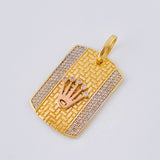Dije Placa Corona 9.3 g / 1 1/2 in Oro Amarillo 18K