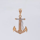 Dije Ancla 4.1 g / 1 1/2 in Dos Oros Blanco Rosa 18K