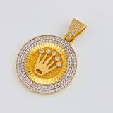 Pendant Medal Crown 20 g / 2 1/4 in Two Yellow White Gold 18K