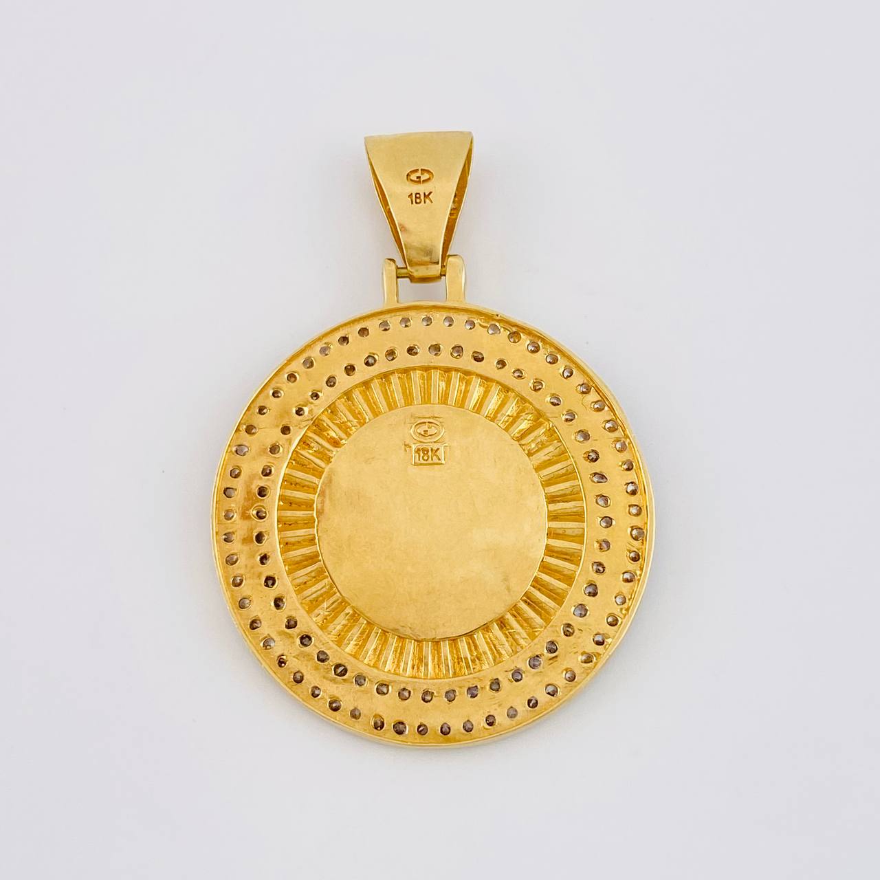Pendant Medal Crown 20 g / 2 1/4 in Two Yellow White Gold 18K