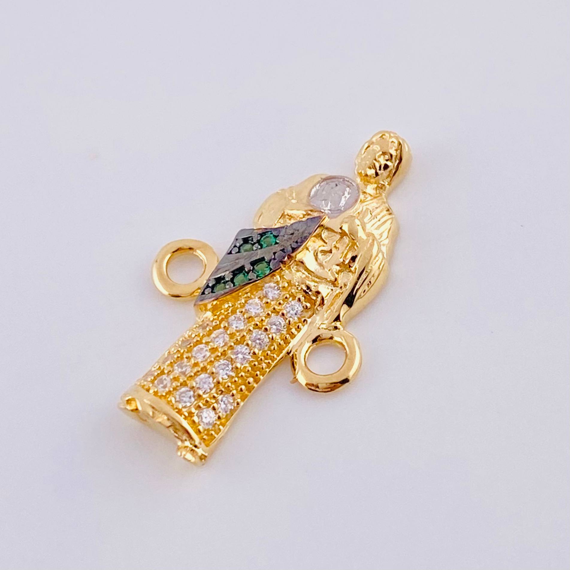 Charm Judas Tadeo 1.9 g / 3/4 in Two-Tone Yellow White Gold 18K