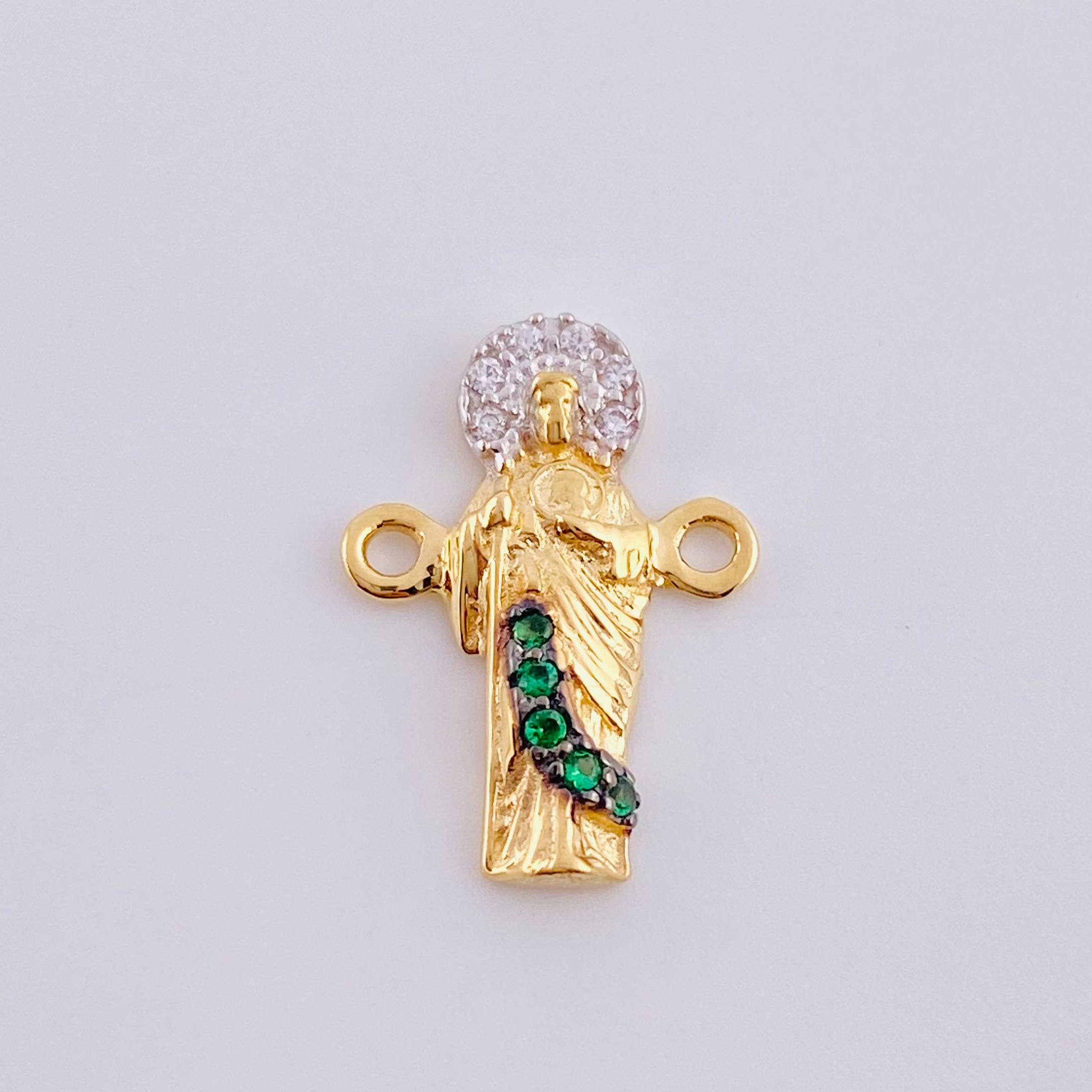 Herraje Judas Tadeo 1.2 g / 3/4 in Dos Oros Amarillo Blanco 18K