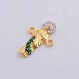 Charm Judas Tadeo 1.25 g / 3/4 in Two-Tone Yellow White 18K