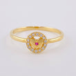 Anillo Aro Corazón Central 2.15 g / T8 Oro Amarillo 18K