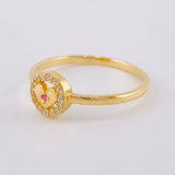 Anillo Aro Corazón Central 2.15 g / T8 Oro Amarillo 18K