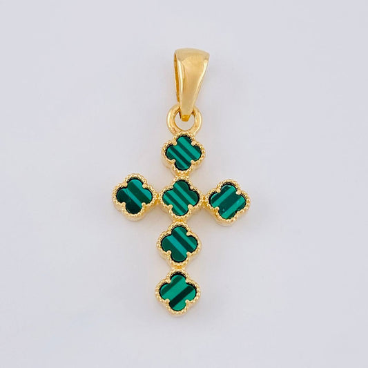 Dije Cruz Trebol 3.1 g / 1 1/4 in Oro Amarillo 18K