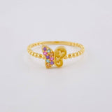Anillo Mariposa Mate 1.35 g / T4 3/4 Oro Amarillo 18K