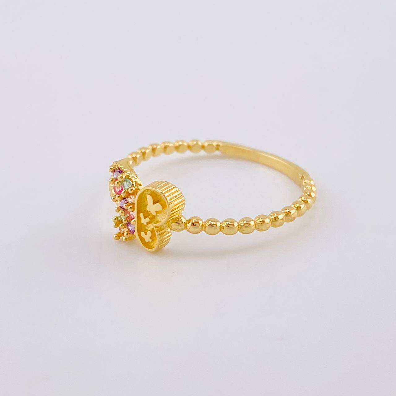 Anillo Mariposa Mate 1.35 g / T4 3/4 Oro Amarillo 18K