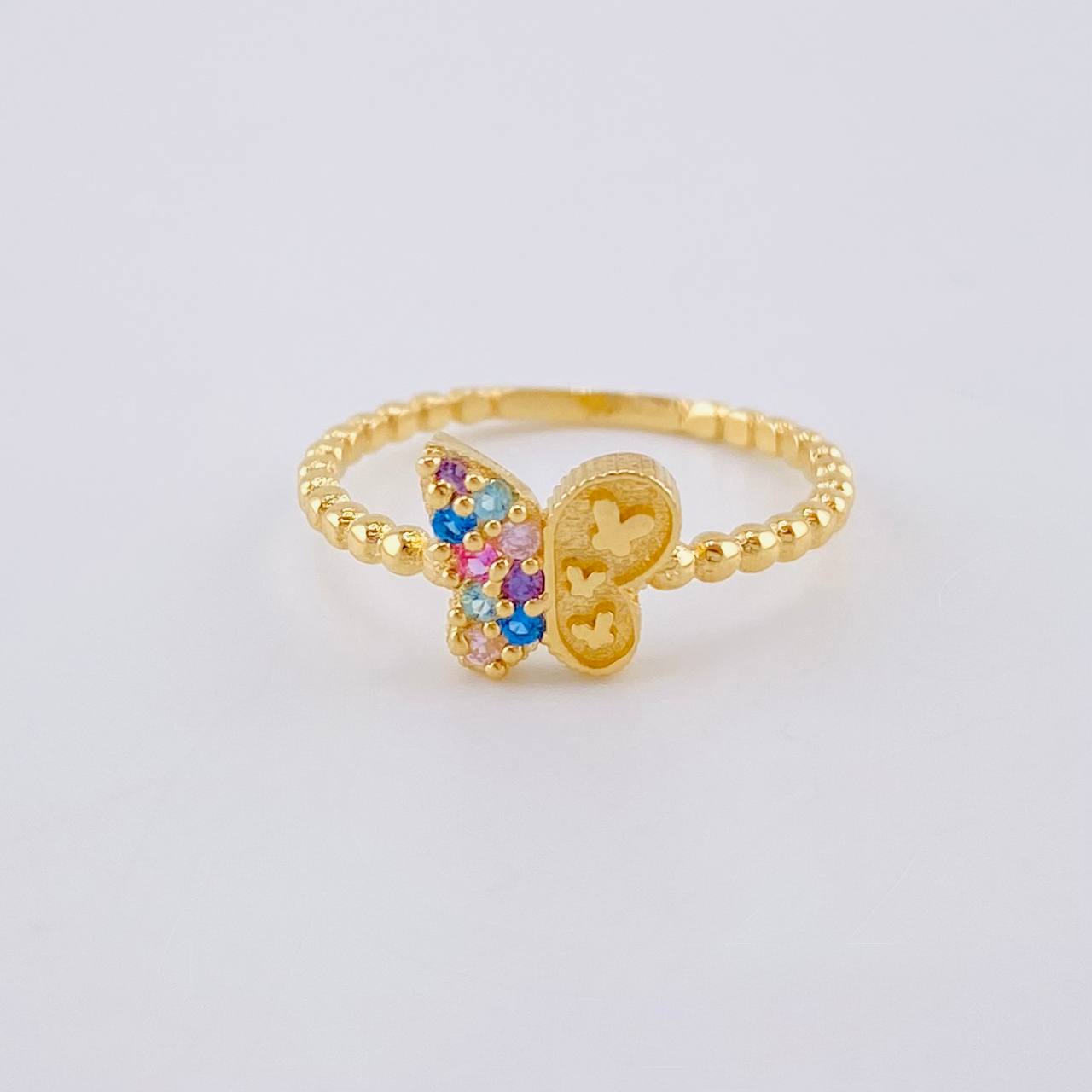 Matte Butterfly Ring 1.45 g / T6 3/4 18K Yellow Gold