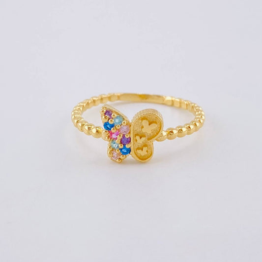 Anillo Mariposa Mate 1.45 g / T6 3/4 Oro Amarillo 18K