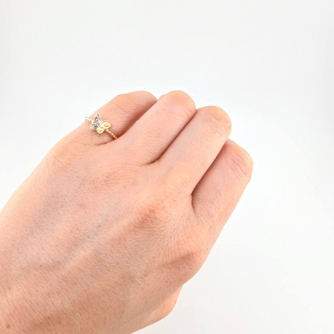 Matte Butterfly Ring 1.45 g / T6 3/4 18K Yellow Gold
