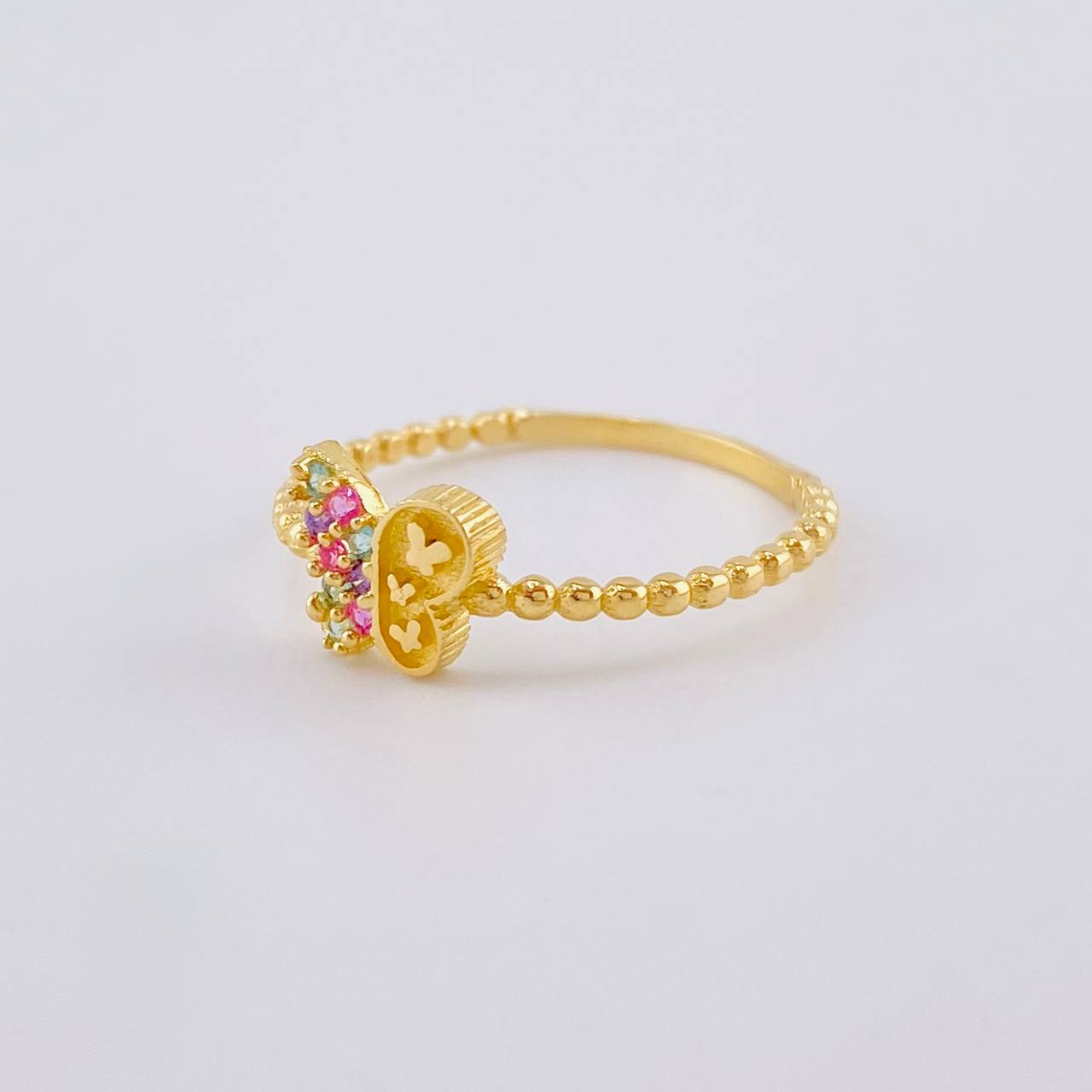 Anillo Mariposa Mate 1.45 g / T8 Oro Amarillo 18K