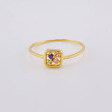 Triqui Square Ring 0.95 g / T6 3/4 18K Yellow Gold