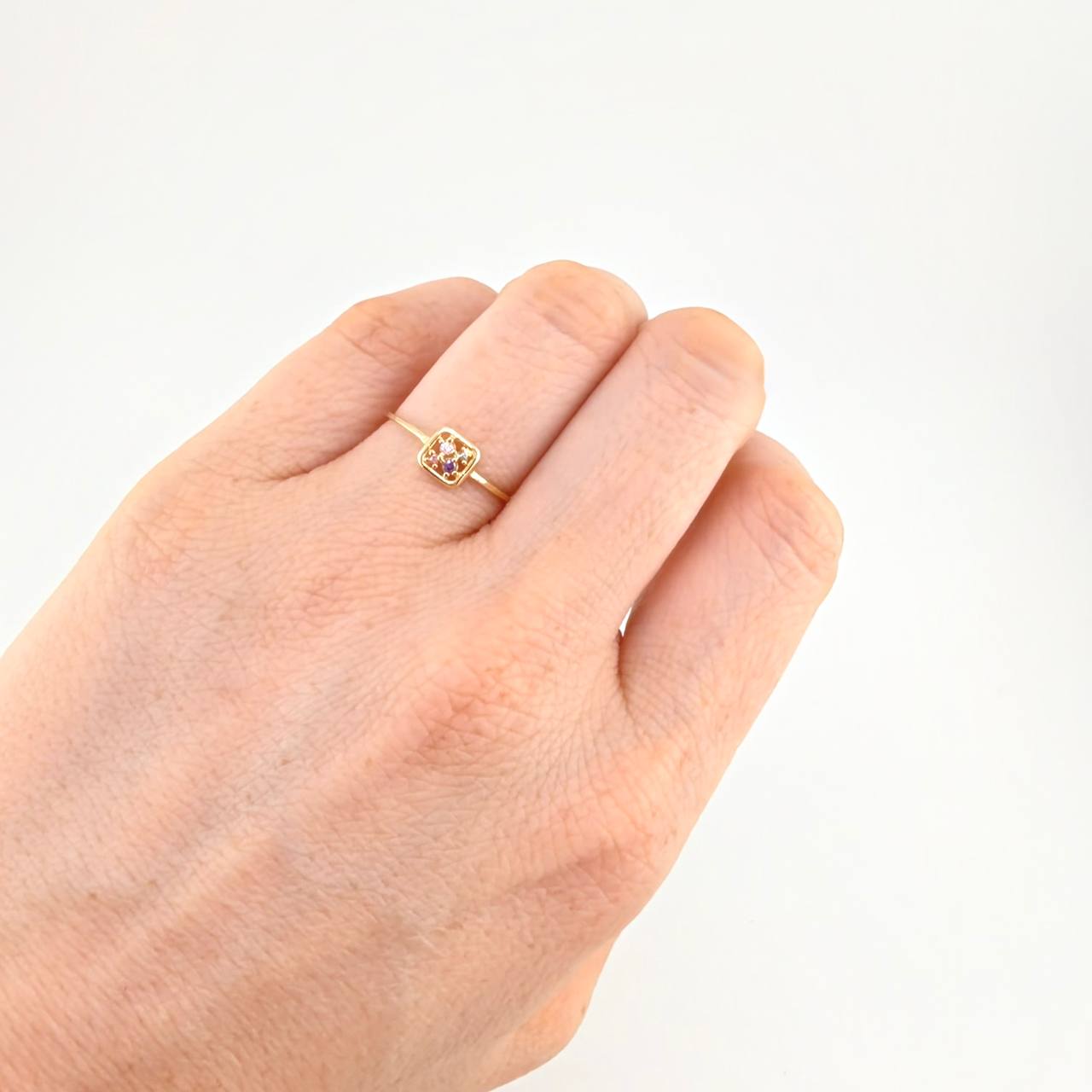 Triqui Square Ring 0.95 g / T6 3/4 18K Yellow Gold