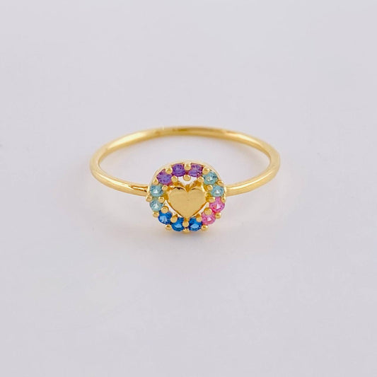 Anillo Circulo Corazon 1 g / T5 1/4 Oro Amarillo 18K