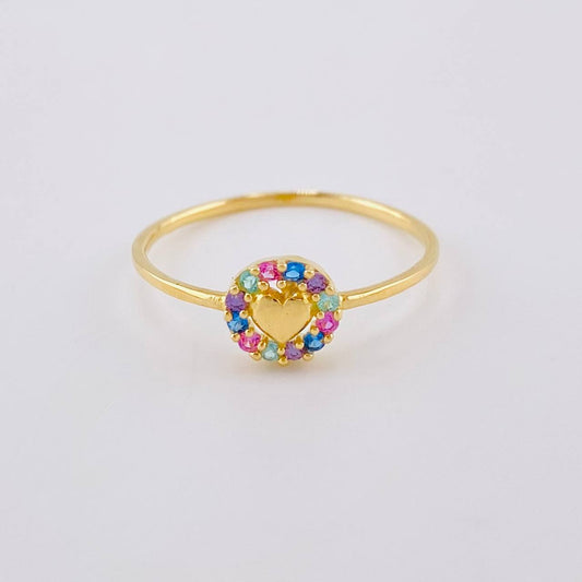 Anillo Circulo Corazon 1.05 g / T7 1/4 Oro Amarillo 18K