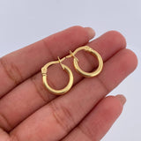 Hoop Earrings Sofi 1.2gr / 1.6cm / Striped Spiral Yellow Gold 18K &