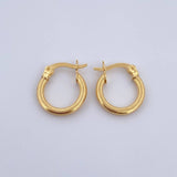Hoop Earrings Sofi 1.2gr / 1.6cm / Striped Spiral Yellow Gold 18K &
