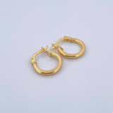 Hoop Earrings Sofi 1.2gr / 1.6cm / Striped Spiral Yellow Gold 18K &