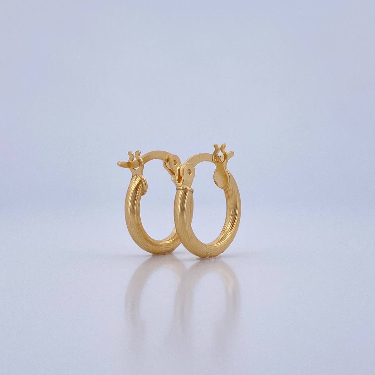 Hoop Earrings Sofi 1.2gr / 1.6cm / Striped Spiral Yellow Gold 18K &