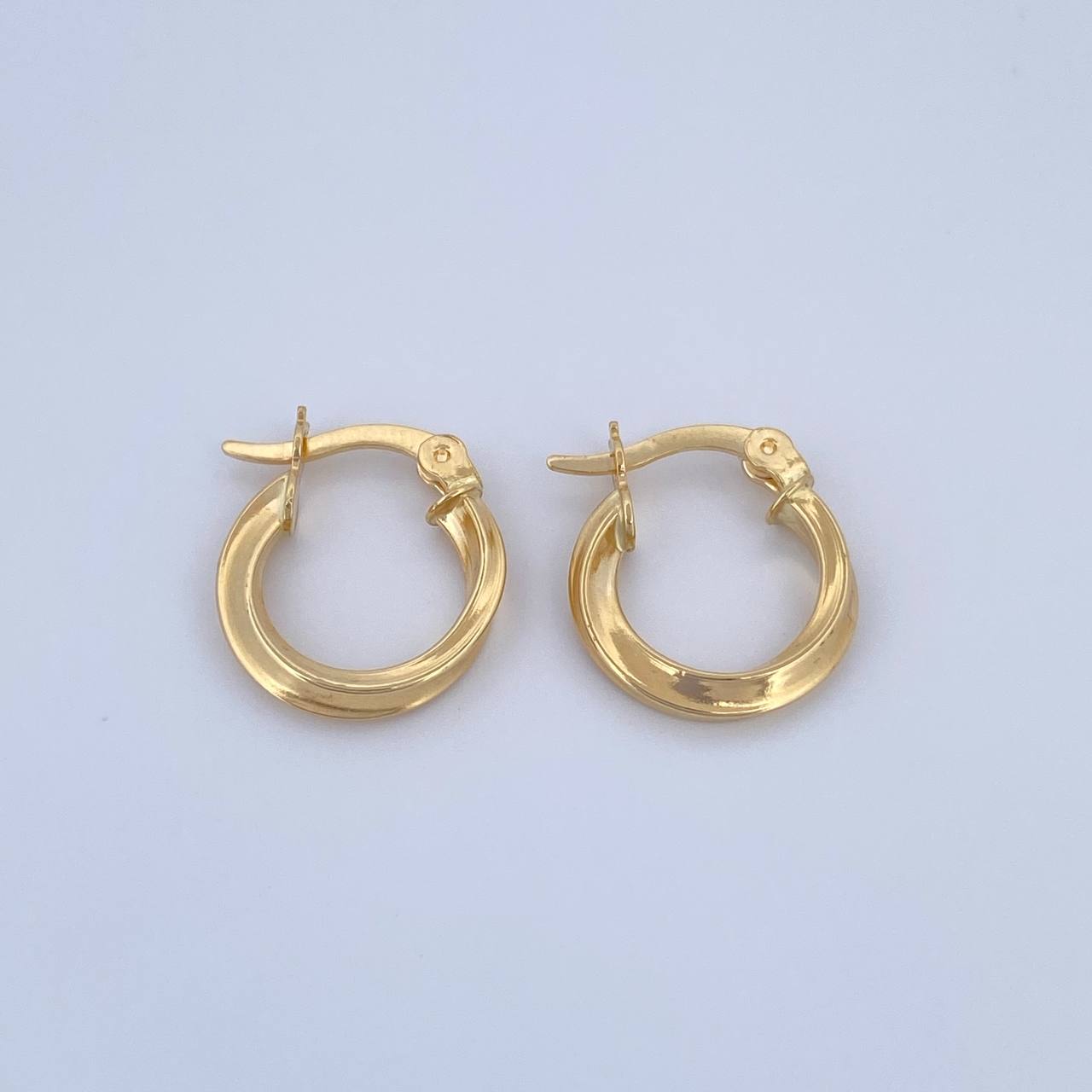 Hoop Earrings Bridget 1.3gr / 1.6cm / Twisted Yellow Gold 18K &
