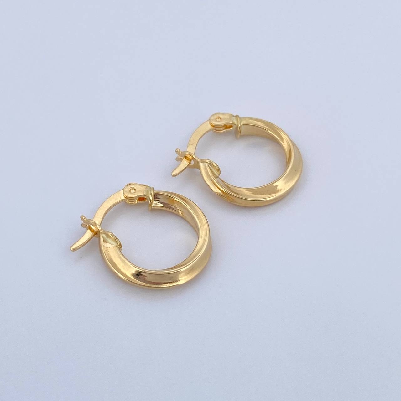 Hoop Earrings Bridget 1.3gr / 1.6cm / Twisted Yellow Gold 18K &