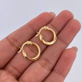Hoop Earrings Bridget 1.3gr / 1.6cm / Twisted Yellow Gold 18K &