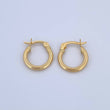 Hoop Earrings July 1.25gr / 1.5cm / Striped Yellow Gold 18K &