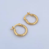 Hoop Earrings July 1.25gr / 1.5cm / Striped Yellow Gold 18K &