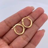 Hoop Earrings July 1.25gr / 1.5cm / Striped Yellow Gold 18K &