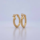 Hoop Earrings July 1.25gr / 1.5cm / Striped Yellow Gold 18K &