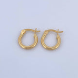 Hoop Earrings July 1.2gr / 1.5cm / Striped Yellow Gold 18K &