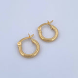 Hoop Earrings July 1.2gr / 1.5cm / Striped Yellow Gold 18K &