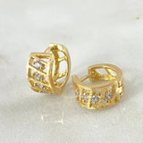 Segmented Track Hoop Earrings 3.5gr / 1cm / 18K Gold