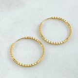 Hoop Earrings Striped Hoop 0.85gr / 0.7in / 18K Gold!
