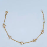 Paperclip Bracelet Clover 3gr / 7.5in / 18K Gold $