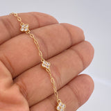 Paperclip Bracelet Clover 3gr / 7.5in / 18K Gold $