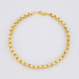 Bracelet Venetian Square 6.55g / 8 1/2 in / 4.5mm Three Golds 18K