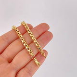 Bracelet Venetian Square 6.55g / 8 1/2 in / 4.5mm Three Golds 18K