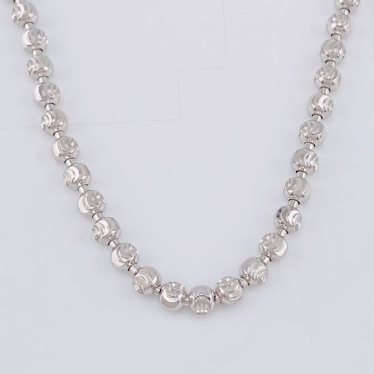 Half Moon Military Chain 15.4g / 20 in / 3mm 18K White Gold