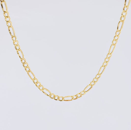 Cadena Fígaro 7.6g / 24 in / 4.3mm Oro Amarillo 18K
