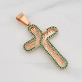 Dije Cruz Diamantada 5g / 1 3/4 in Oro Rosa 18K