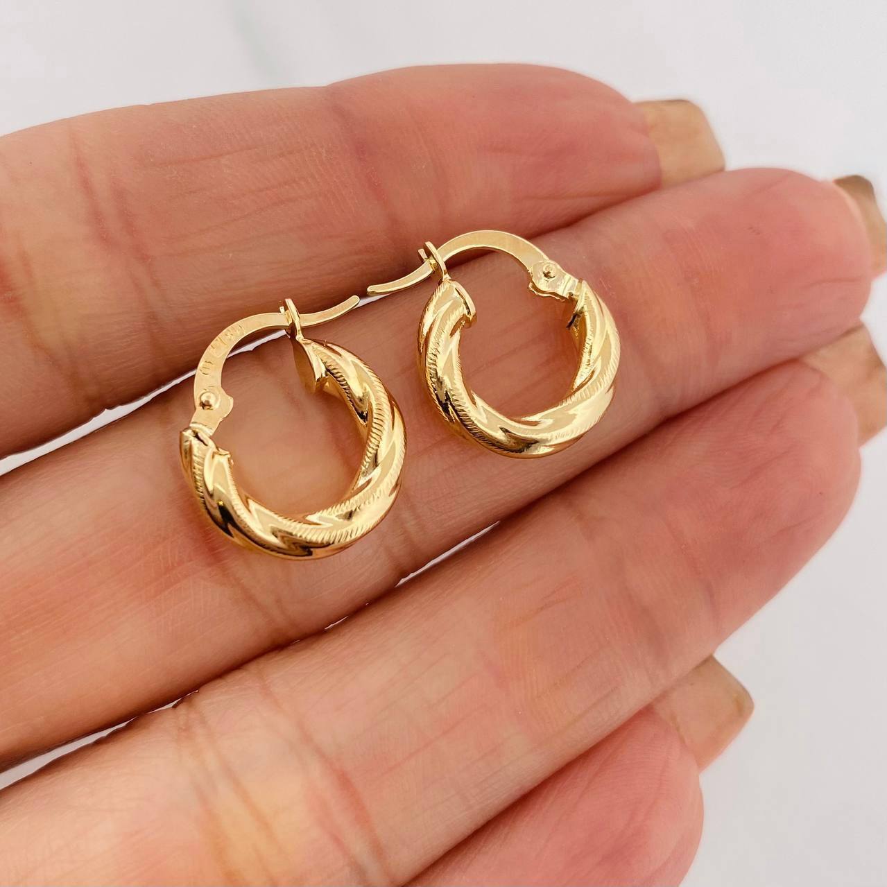 Candongas Gala 1.8g / 1/2 in Oro Amarillo 18K