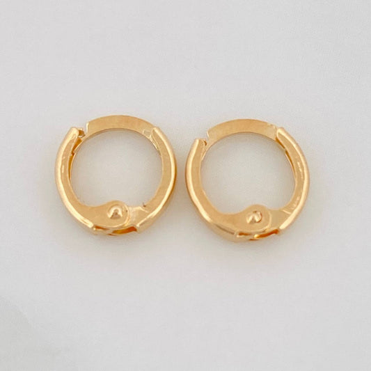 Candongas Carril Lisas 0.6g / 1/4 in Oro Amarillo 18K