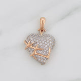 Dije Corazon Espinas 5.1g / 1 1/4 in Oro Rosa 18K