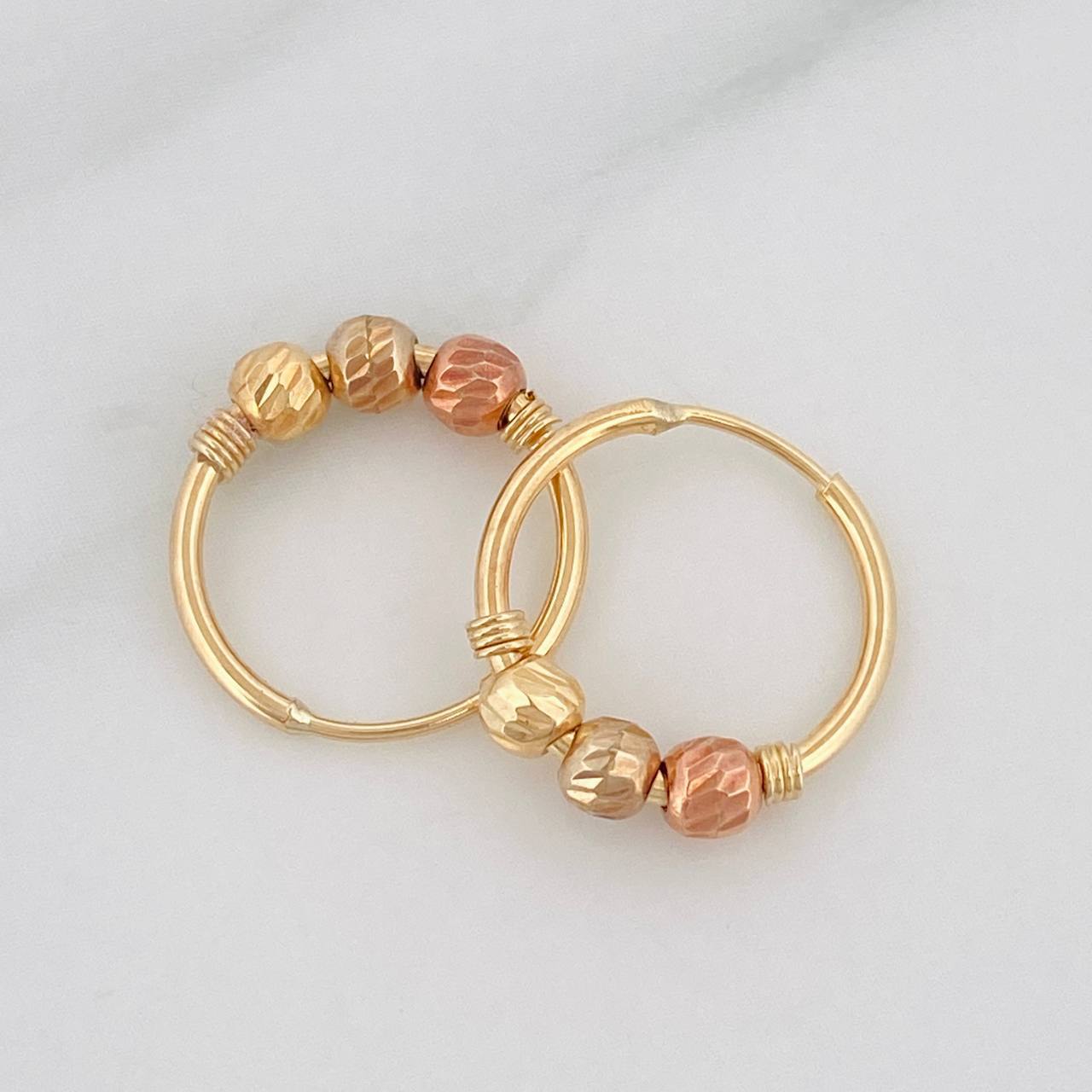 Candongas Carril 0.85g / 1/2 in Oro Amarillo 18K
