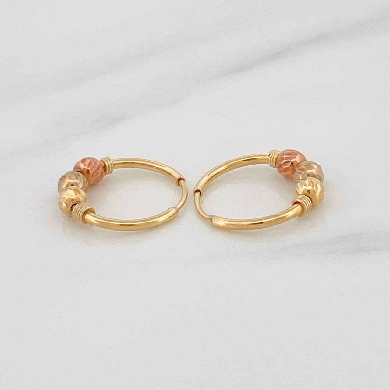 Candongas Carril 0.85g / 1/2 in Oro Amarillo 18K